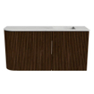 Mondiaz JOYA-DLUX Meuble de toilette 81,6cm - arrondi gauche couleur Noyer - Vasque FAYE position Droite Sans trou de robinet couleur Opalo SW1422542