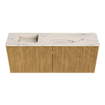 Mondiaz JOYA-DLUX 100cm toiletmeubel - kleur Oak - Wastafel FAYE positie Links 1 kraangat kleur Nata. SW1424030