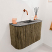 Mondiaz JOYA-DLUX 63.2cm toiletmeubel - ronding links en rechts kleur Dusk - Wastafel FAYE positie Midden Zonder kraangat kleur Sombra. SW1426174