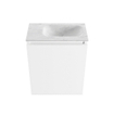 MONDIAZ TURE-DLUX Meuble toilette - 40cm - Talc - EDEN - vasque Opalo - position droite - 1 trou de robinet SW1104097