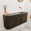 Mondiaz JOYA-DLUX 91.6cm toiletmeubel - ronding links kleur Shadow - Wastafel FAYE positie Rechts Zonder kraangat kleur Sombra. SW1425221
