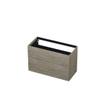 INK Wastafelonderkast - 100x45x65cm - 2 lades - push to open - met rechte opdekfronten - MFC - Greige eiken SW352541