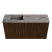 Mondiaz JOYA-DLUX Meuble de salle de bains 80cm - couleur Walnut - Vasque FAYE position Gauche Sans trou de robinet couleur Sombra SW1424725