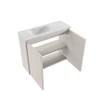 MONDIAZ TURE-DLUX Meuble toilette - 60cm - Linen - EDEN - vasque Opalo - position gauche - sans trou de robinet SW1104404