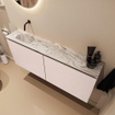 MONDIAZ TURE-DLUX Meuble de toilettes 120 cm Rosee. Lavabo EDEN Glace position gauche. Sans trou de robinet. SW1103487