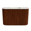 Mondiaz JOYA-DLUX Meuble de toilette 63,2cm - arrondis gauche et droite couleur Ruby - Vasque FAYE position Milieu Sans trou de robinet couleur Ostra. SW1423815
