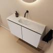 MONDIAZ TURE-DLUX Meuble de toilettes 80 cm Linen. Lavabo EDEN Opalo position milieu. Sans trou de robinet. SW1104397