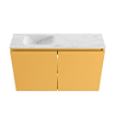 MONDIAZ TURE-DLUX Meuble toilette - 80cm - Ocher - EDEN - vasque Opalo - position gauche - sans trou de robinet SW1104415