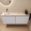 MONDIAZ TURE-DLUX Meuble toilette - 120cm - Cale - EDEN - vasque Glace - position gauche - sans trou de robinet SW1103194
