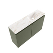 MONDIAZ TURE-DLUX Meuble toilette - 80cm - Army - EDEN - vasque Frappe - position droite - 1 trou de robinet SW1102640