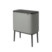 Brabantia Bo Touch Bin Poubelle - 11+23 litres - 2 seau intérieur en plastiques - mineral concrete grey SW1117551