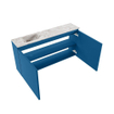 MONDIAZ TURE-DLUX Meuble toilette - 100cm - Jeans - EDEN - vasque Glace - position gauche - 1 trou de robinet SW1103367