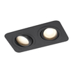 QAZQA Alberto Ensemble de spots encastrés - 2 spots - 11x17,5cm - lampe LED claire incluse - IP44 - Rectangulaire - Noir SW1477241