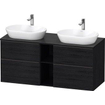 Duravit D-neo Meuble sous vasque 140x55x66.4cm 4 tiroirs Chêne (noir) mat SW641250