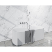 Fortifura Nebbio Ensemble combiné baignoire - robinet thermostatique - barre de glissement avec coude mural intégré - flexible de douche lisse - douchette à main sur barre - bec - inox brossé SW1238024