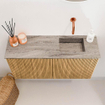 Mondiaz JOYA-DLUX Meuble de toilette 80cm - couleur Oak - Vasque FAYE position Droite Sans trou de robinet couleur Oza SW1424120
