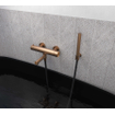 IVY Bond Robinet de baignoire thermostatique mural - bec de baignoire rotatif - inverseur - Cooltouch - Metal black brossé PVD SW1031089