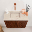 Mondiaz JOYA-DLUX Meuble de salle de bains 50cm - couleur Ruby - Vasque FAYE position Gauche Sans trou de robinet couleur Frappe SW1423446