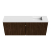 Mondiaz JOYA 100cm toiletmeubel - kleur Walnut - Wastafel FAYE positie Rechts 1 kraangat kleur Talc. SW1421258