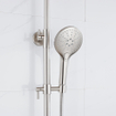 Fortifura Calvi Colonne de douche thermostatique - pomme de douche 25cm - flexible en métal - douchette ronde - inox brossé PVD SW1204410