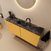 MONDIAZ TURE-DLUX Meuble toilette - 100cm - Ocher - EDEN - vasque Lava - position centrale - 1 trou de robinet SW1103907