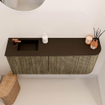 Mondiaz JOYA 101,6cm meuble de salle de bains WC - arrondi droit couleur Dusk - Vasque FAYE position Gauche 1 trou de robinet couleur Urban. SW1421686