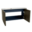 Mondiaz JOYA-DLUX 91.6cm meuble de salle de bains - arrondi droit couleur Shadow - Vasque FAYE position Gauche Sans trou de robinet couleur Opalo. SW1422931