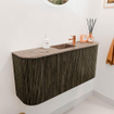 Mondiaz JOYA-DLUX Meuble de salle de bains 93,2cm - arrondis gauche et droite couleur Shadow - Vasque FAYE position Milieu 1 trou de robinet couleur Arena SW1424855