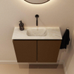 MONDIAZ TURE-DLUX Meuble toilette - 60cm - Rust - EDEN - vasque Ostra - position centrale - sans trou de robinet SW1105099