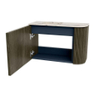 Mondiaz JOYA-DLUX Meuble de toilette 61,6cm - arrondi droit couleur Shadow - Vasque FAYE position Gauche Sans trou de robinet couleur Nata SW1424976
