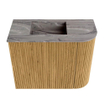 Mondiaz JOYA-DLUX 51.6cm toiletmeubel - ronding rechts kleur Oak - Wastafel FAYE positie Links 1 kraangat kleur Sombra. SW1424270