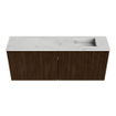 Mondiaz JOYA-DLUX 100cm toiletmeubel - kleur Walnut - Wastafel FAYE positie Rechts 1 kraangat kleur Opalo. SW1422528