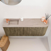 Mondiaz JOYA-DLUX Meuble de salle de bains 101.6cm - arrondi droit couleur Dusk - Vasque FAYE position Gauche 1 trou de robinet couleur Saba SW1426095