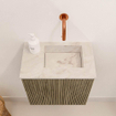 Mondiaz JOYA-DLUX Meuble de toilette 40cm - couleur Dusk - Lavabo FAYE position Droite Sans trou de robinet couleur Frappe SW1423050