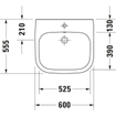 Duravit D Code Vital wastafel 60x55cm met kraangat en overloop wit 0295860