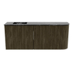 Mondiaz JOYA-DLUX 101.6cm meuble de salle de bains - arrondi droit couleur Shadow - Vasque FAYE position Gauche 1 trou de robinet couleur Lava. SW1422865