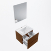 Mondiaz VICA ensemble de meuble de salle de bain - 60cm - meuble sous-vasque repos - 2 tiroirs - lavabo denia milieu - 1 trou de robinet - couleur Blanc Brillant - miroir LED - version XL 60cm haut SW1091995