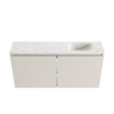 MONDIAZ TURE-DLUX Meuble toilette - 100cm - Linen - EDEN - vasque Ostra - position droite - sans trou de robinet SW1104958