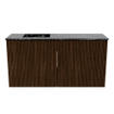 Mondiaz JOYA-DLUX 80cm toiletmeubel - kleur Walnut - Wastafel FAYE positie Links 1 kraangat kleur Lava. SW1422426