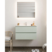 Mondiaz VICA ensemble de meuble de salle de bain - 80cm - meuble sous vasque greey - 2 tiroirs - lavabo denia milieu - 1 trou de robinet - version XL 60cm haut SW1090844