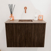 Mondiaz JOYA-DLUX 60cm toiletmeubel - kleur Walnut - Wastafel FAYE positie Midden Zonder kraangat kleur Arena. SW1424304
