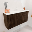 Mondiaz JOYA 80cm meuble de toilette - couleur Walnut - Vasque FAYE position Droite 1 trou de robinet couleur Talc. SW1421277