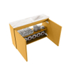 MONDIAZ TURE-DLUX Meuble de toilettes 80cm Ocher. EDEN lavabo Frappe position droite. Sans trou de robinet. SW1102888