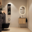 MONDIAZ TURE-DLUX Meuble toilette - 60cm - Washed Oak - EDEN - vasque Lava - position droite - sans trou de robinet SW1104117