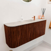 Mondiaz JOYA-DLUX 103.2cm toiletmeubel - ronding links en rechts kleur Ruby - Wastafel FAYE positie Midden 1 kraangat kleur Ostra. SW1423827