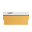 MONDIAZ TURE-DLUX Meuble toilette - 100cm - Ocher - EDEN - vasque Ostra - position gauche - 1 trou de robinet SW1104938