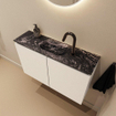 MONDIAZ TURE-DLUX Meuble de toilettes 80 cm Talc. EDEN lavabo Lava position milieu. Avec 1 trou de robinet. SW1103660