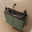 MONDIAZ TURE-DLUX Meuble de toilette 60cm Army. Lavabo EDEN Lava position gauche. Sans trou de robinet. SW1103685