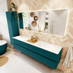 Mondiaz VICA ensemble de meuble de salle de bain - 200cm - meuble sous-vasque smag - 4 tiroirs - lavabo moon droite - 1 trou de robinet - couleur talc - miroir LED - version XL 60cm de haut SW1091576