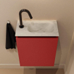 MONDIAZ TURE-DLUX Meuble toilette - 40cm - Fire - EDEN - vasque Opalo - position droite - 1 trou de robinet SW1104266